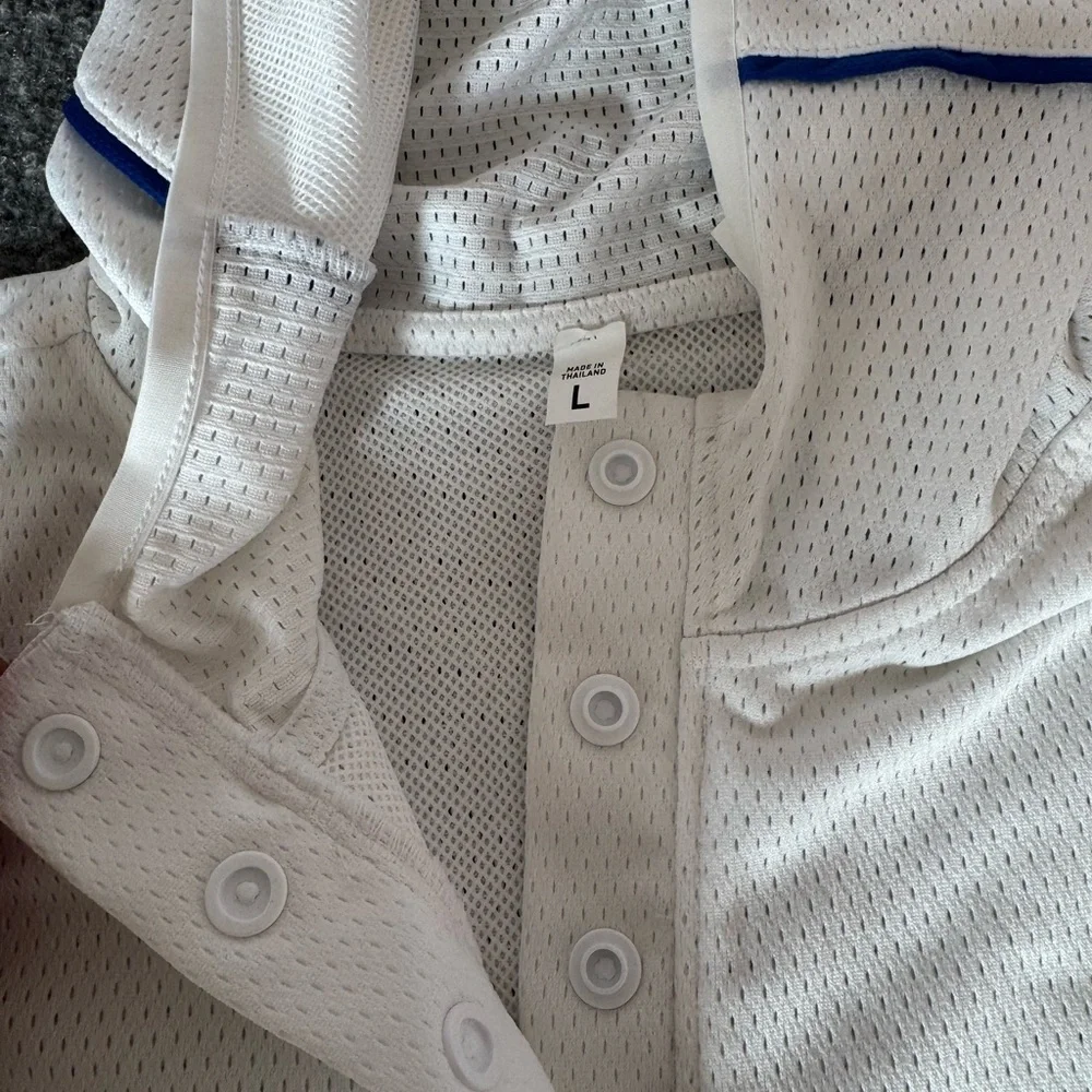 NWT Adidas Men’s Large Kansas Jayhawks White Hooded Basketball Warm Up‎ Shirt